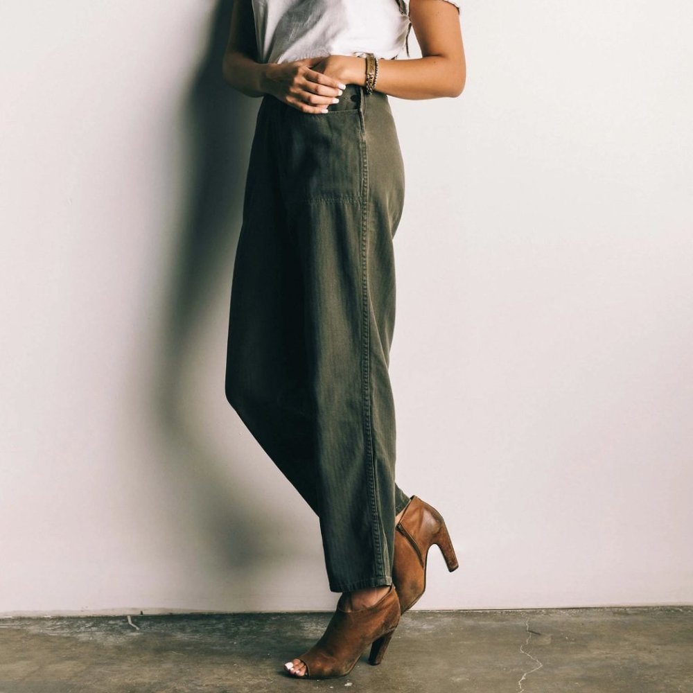 Imogene + willie Liza olive herringbone 27